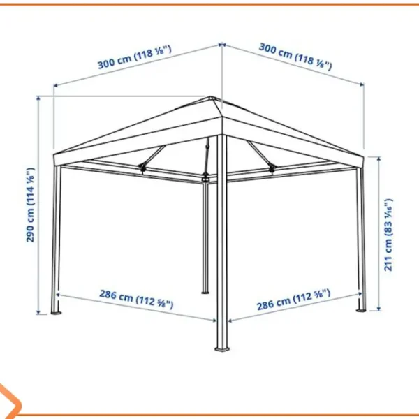 ارتفاع و ابعاد استاندارد آلاچیق